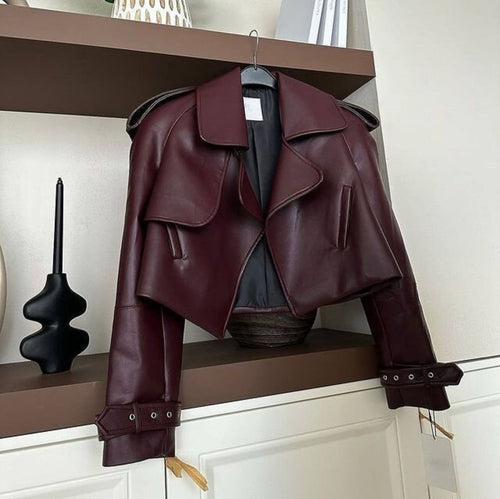 Bordeaux Bold Lederjacke