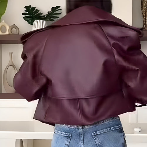 Bordeaux Bold Lederjacke