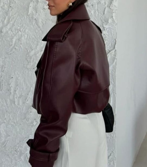 Bordeaux Bold Lederjacke