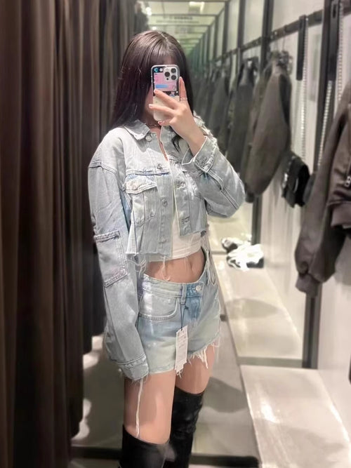 Crop Jeans Jacke