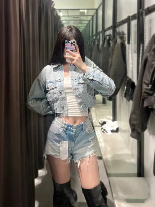 Crop Jeans Jacke